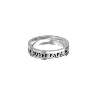 Kidult - Anello In Acciaio 316L - Cristalli - Super Papà