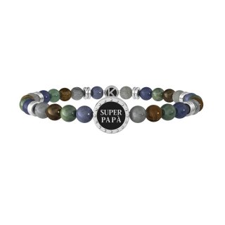 Kidult - Bracciale In Acciaio 316L - Pvd Nero - Pietre Cristall