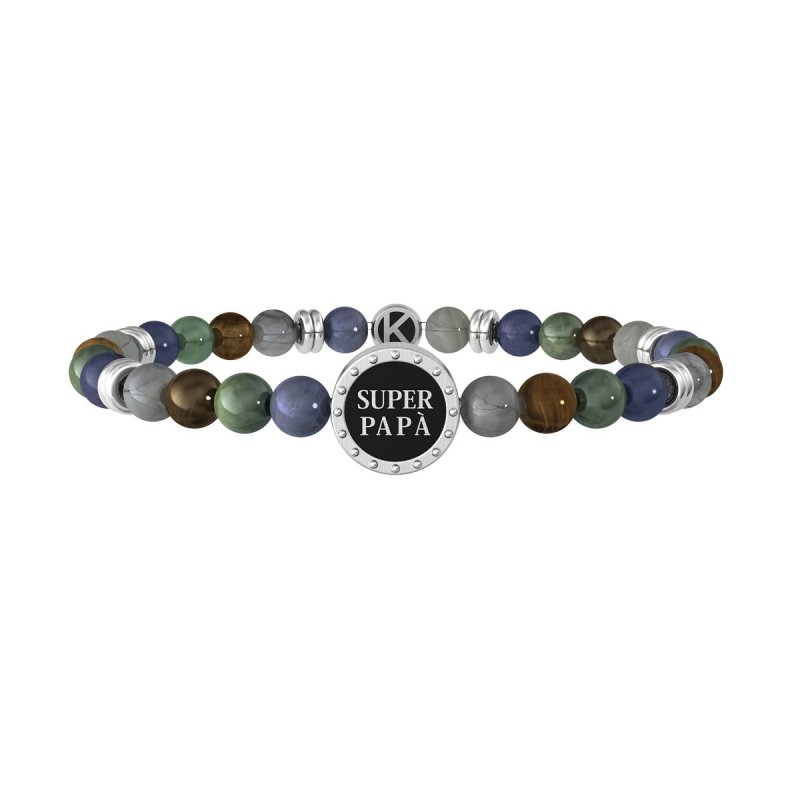 Kidult - Bracciale In Acciaio 316L - Pvd Nero - Pietre Cristall