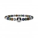 Kidult - Bracciale Pietre Multicolor - Acciaio 316L - Pvd Nero