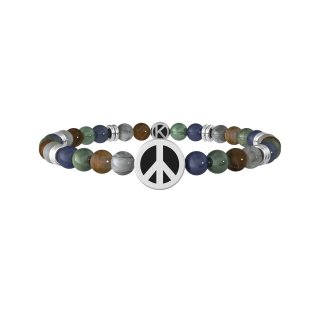 Kidult - Bracciale Pietre Multicolor - Acciaio 316L - Pvd Nero