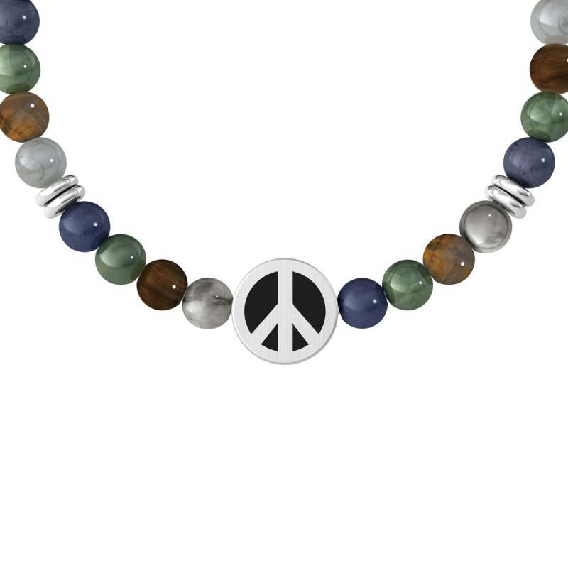 Kidult - Bracciale Pietre Multicolor - Acciaio 316L - Pvd Nero