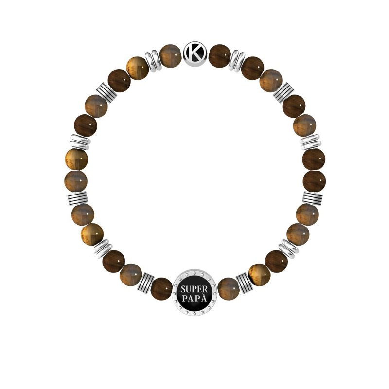 Kidult - Bracciale Occhio Di Tigre - Acciaio 316L - Super Papà