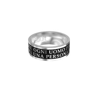 Kidult - Anello In Acciaio 316L - Pvd Nero - Misura 19