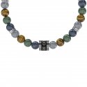 Kidult - Bracciale In Acciaio 316L - Pvd Nero - Pietre