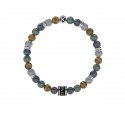 Kidult - Bracciale In Acciaio 316L - Pvd Nero - Pietre