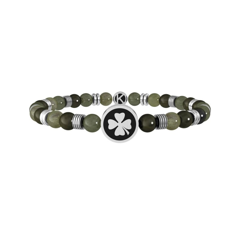 Kidult - Bracciale Diaspro E Acciaio 316L - Elegante - Resistente