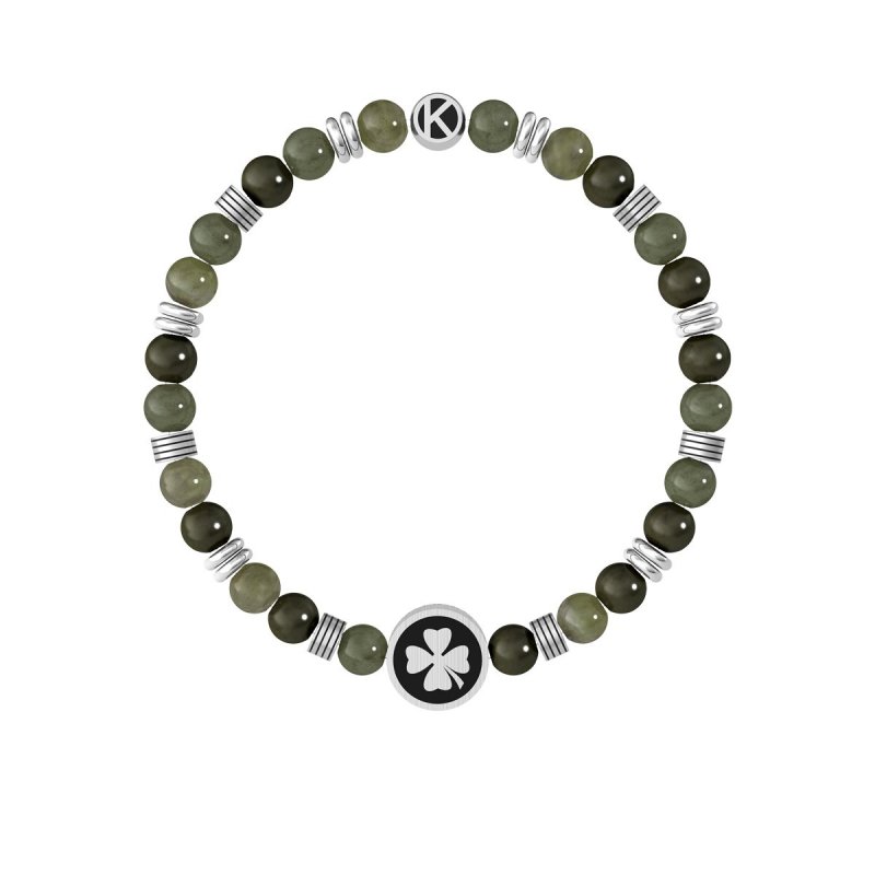 Kidult - Bracciale Diaspro E Acciaio 316L - Elegante - Resistente