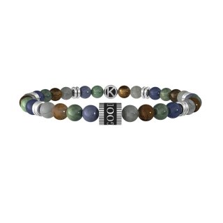Kidult - Bracciale Pietre Multicolor - Acciaio 316L - Pvd Nero
