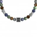 Kidult - Bracciale Pietre Multicolor - Acciaio 316L - Pvd Nero
