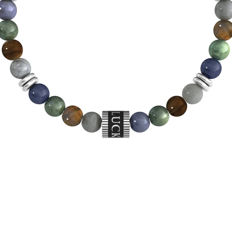 Kidult - Bracciale Pietre Multicolor - Acciaio 316L - Pvd Nero