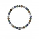 Kidult - Bracciale Pietre Multicolor - Acciaio 316L - Pvd Nero