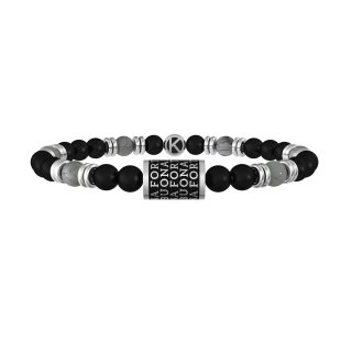 Kidult - Bracciale Pietre Multicolor - Acciaio 316L - Pvd Nero