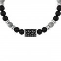 Kidult - Bracciale Pietre Multicolor - Acciaio 316L - Pvd Nero