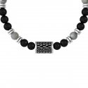 Kidult - Bracciale Pietre Multicolor - Acciaio 316L - Pvd Nero