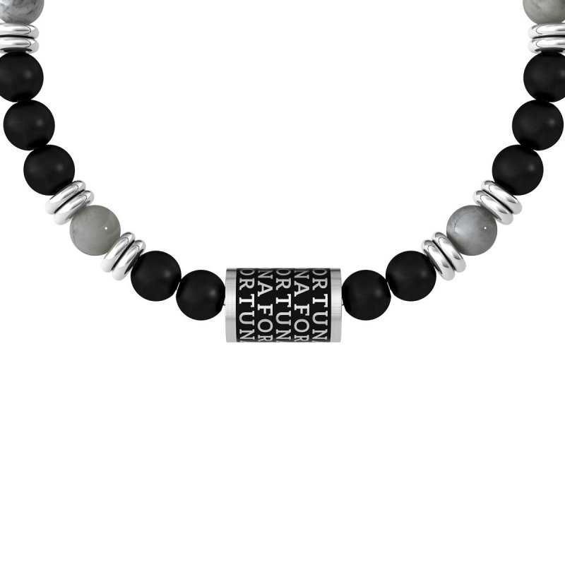Kidult - Bracciale Pietre Multicolor - Acciaio 316L - Pvd Nero