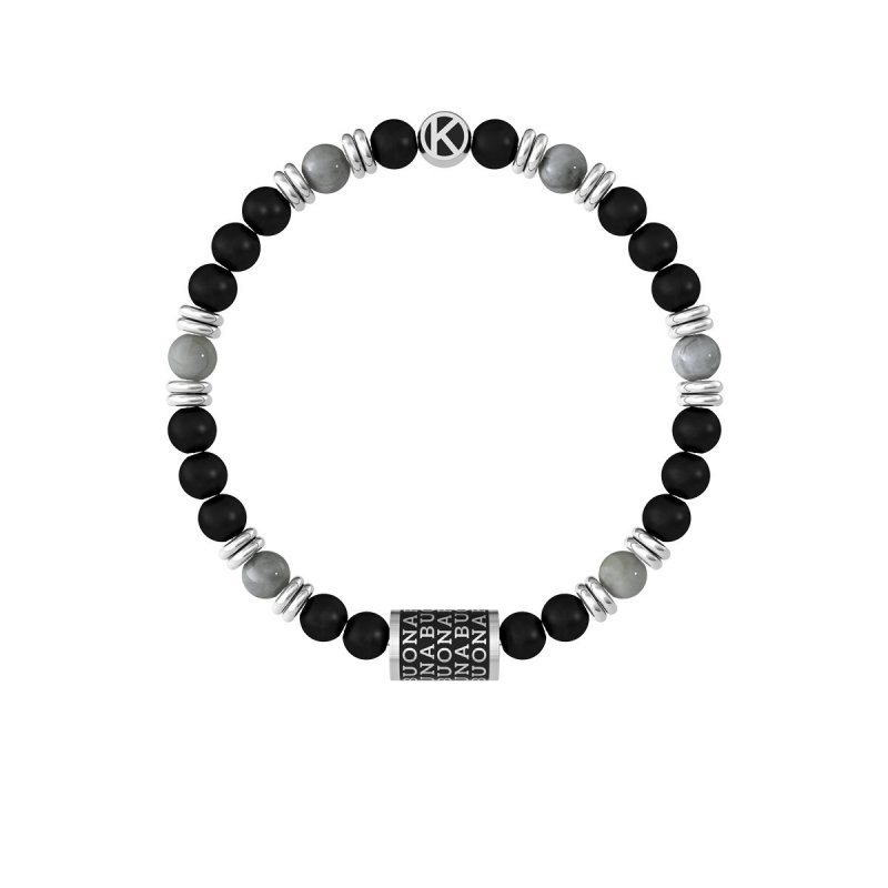 Kidult - Bracciale Pietre Multicolor - Acciaio 316L - Pvd Nero