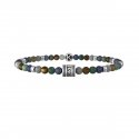 Kidult - Bracciale Pietre Multicolor - Acciaio 316L - Pvd Nero