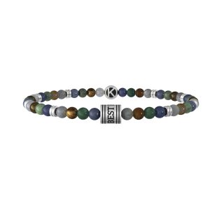 Kidult - Bracciale Pietre Multicolor - Acciaio 316L - Pvd Nero
