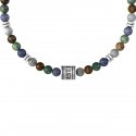 Kidult - Bracciale Pietre Multicolor - Acciaio 316L - Pvd Nero