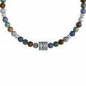 Kidult - Bracciale Pietre Multicolor - Acciaio 316L - Pvd Nero
