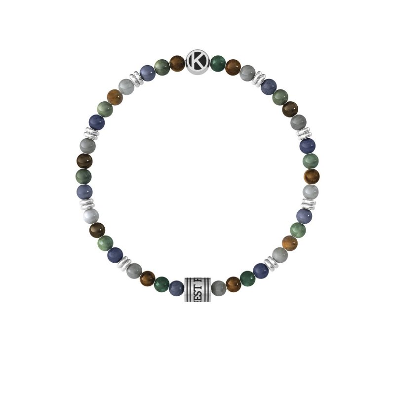 Kidult - Bracciale Pietre Multicolor - Acciaio 316L - Pvd Nero