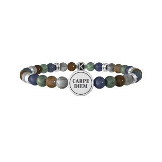 Kidult - Bracciale Pietre Multicolor - Acciaio 316L - Pvd Nero