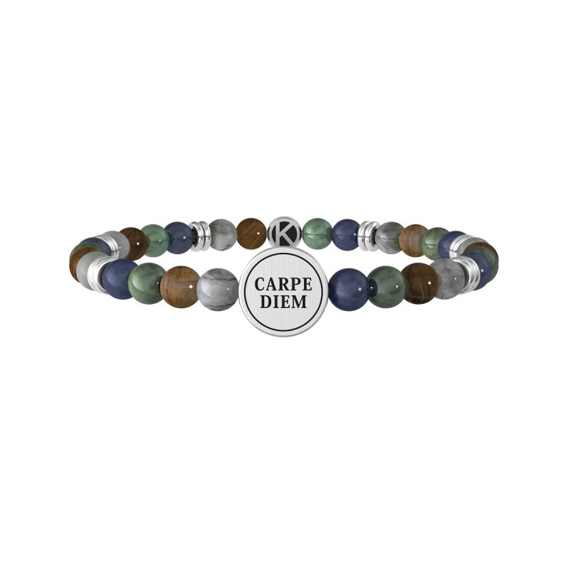 Kidult - Bracciale Pietre Multicolor - Acciaio 316L - Pvd Nero