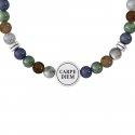 Kidult - Bracciale Pietre Multicolor - Acciaio 316L - Pvd Nero