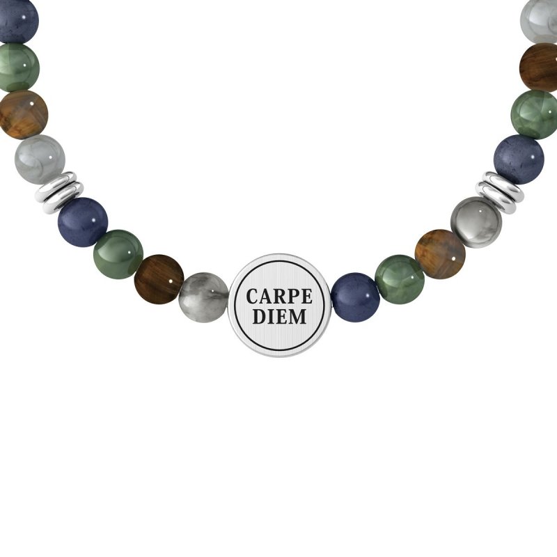 Kidult - Bracciale Pietre Multicolor - Acciaio 316L - Pvd Nero