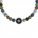 Kidult - Bracciale Pietre Multicolor - Acciaio 316L - Pvd Nero