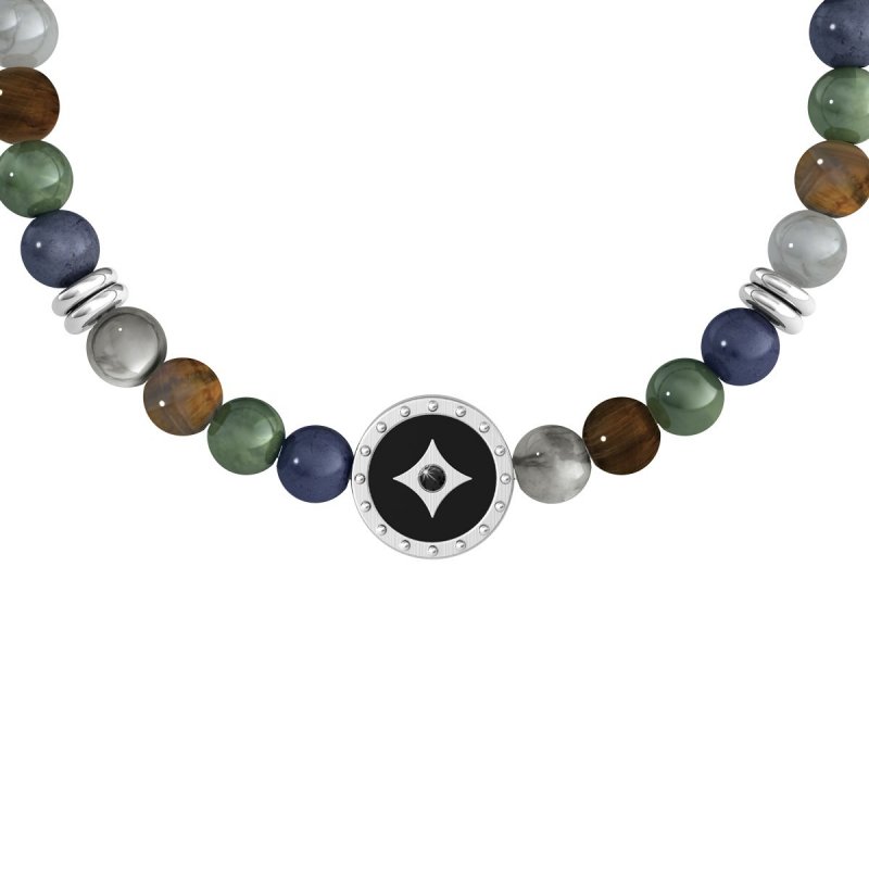 Kidult - Bracciale Pietre Multicolor - Acciaio 316L - Pvd Nero