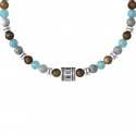 Kidult - Bracciale Pietre Multicolor - Acciaio 316L - Pvd Nero