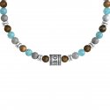Kidult - Bracciale Pietre Multicolor - Acciaio 316L - Pvd Nero