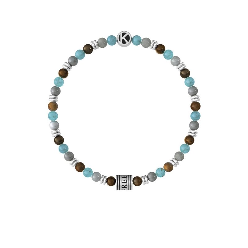Kidult - Bracciale Pietre Multicolor - Acciaio 316L - Pvd Nero