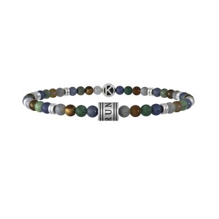 Kidult - Bracciale Pietre Multicolor - Acciaio 316L - Pvd Nero