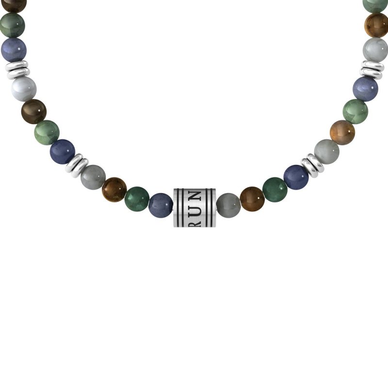 Kidult - Bracciale Pietre Multicolor - Acciaio 316L - Pvd Nero