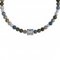 Kidult - Bracciale Pietre Multicolor - Acciaio 316L - Pvd Nero
