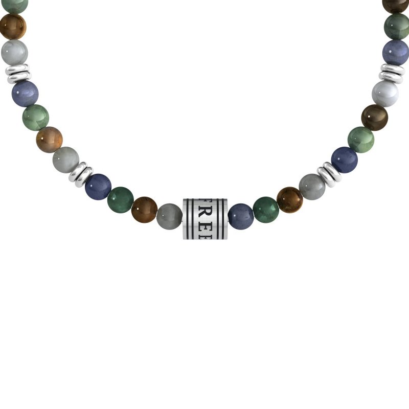Kidult - Bracciale Pietre Multicolor - Acciaio 316L - Pvd Nero