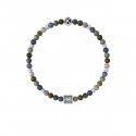 Kidult - Bracciale Pietre Multicolor - Acciaio 316L - Pvd Nero
