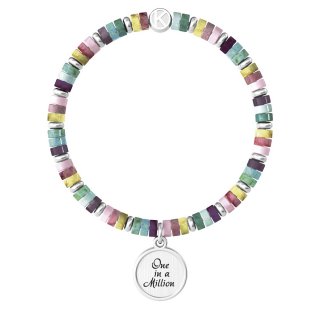 Kidult - Bracciale In Acciaio 316L - Pietre Multicolor