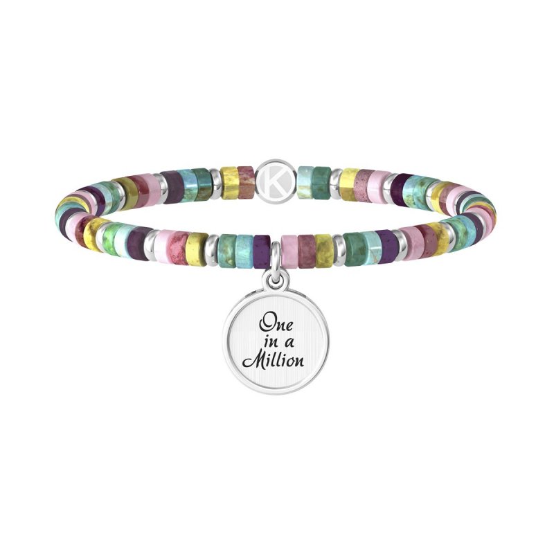 Kidult - Bracciale In Acciaio 316L - Pietre Multicolor