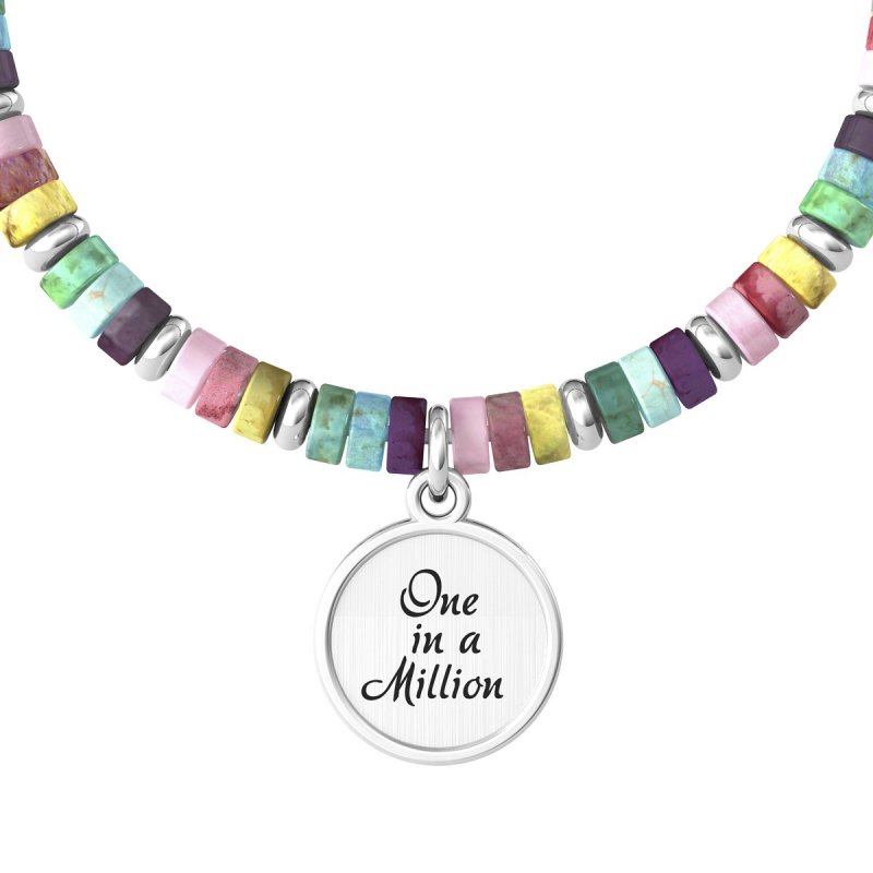 Kidult - Bracciale In Acciaio 316L - Pietre Multicolor