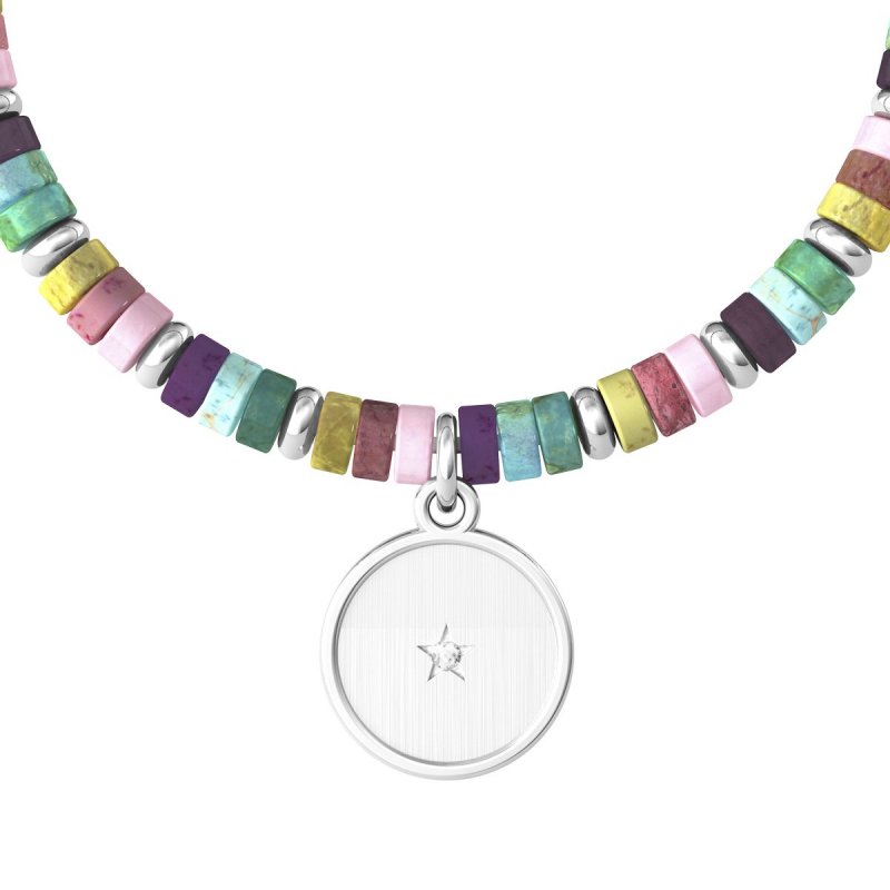 Kidult - Bracciale In Acciaio 316L - Pietre Multicolor