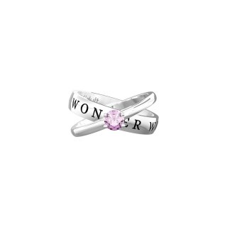 Kidult - Anello In Acciaio 316L - Zirconi Rosa