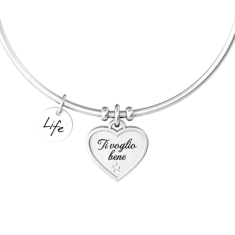 Kidult - Bracciale Bangle - Acciaio 316L - Cristallo