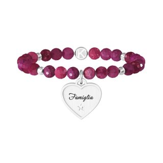 Kidult - Bracciale Agata Fucsia - Acciaio 316L