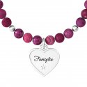 Kidult - Bracciale Agata Fucsia - Acciaio 316L