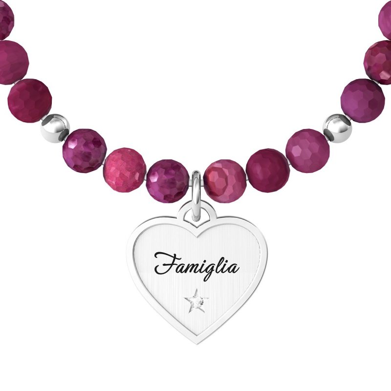 Kidult - Bracciale Agata Fucsia - Acciaio 316L