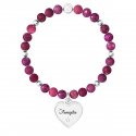 Kidult - Bracciale Agata Fucsia - Acciaio 316L